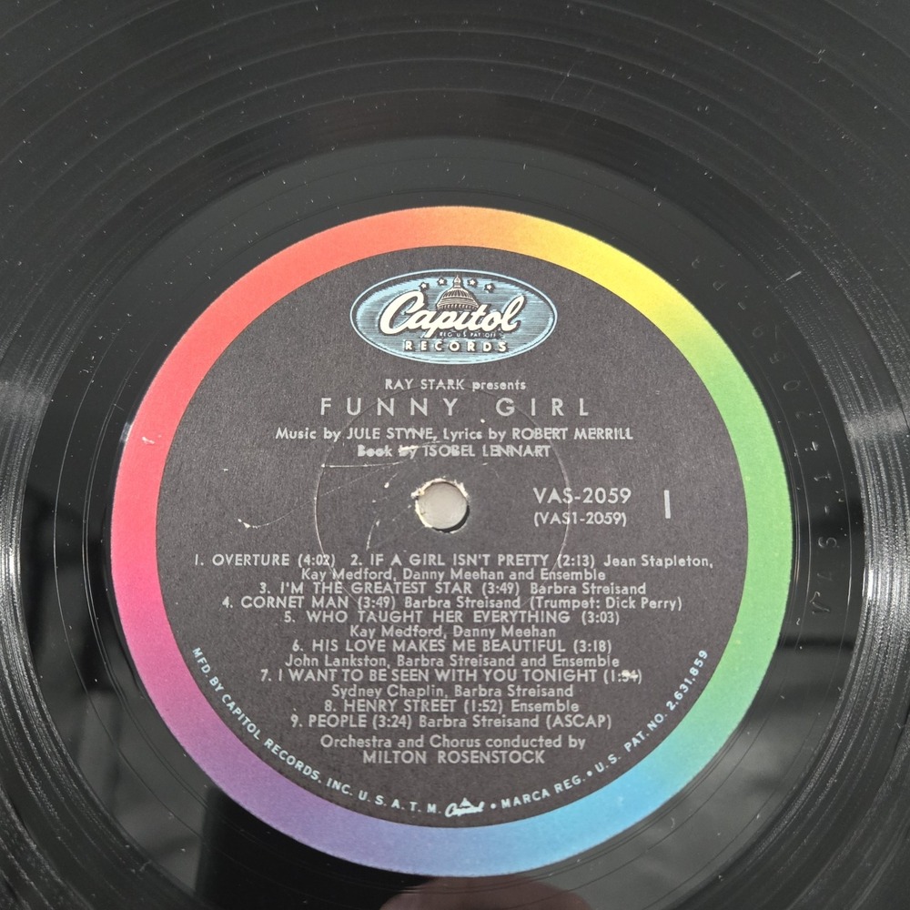 Barbra Streisand Funny Girl Original Broadway Cast LP Capitol VAS 2059 VG Tested - Picture 15 of 16